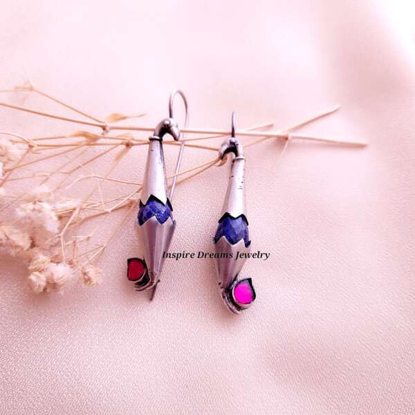 HUMMINGBIRD MOTIF EARRING WITH LAPIS LAZULI STONE - Image 2