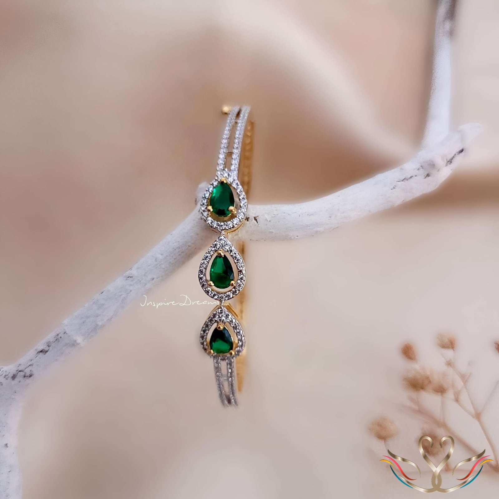 Gold Plated Teardrop Cz Bracelet - Image 2