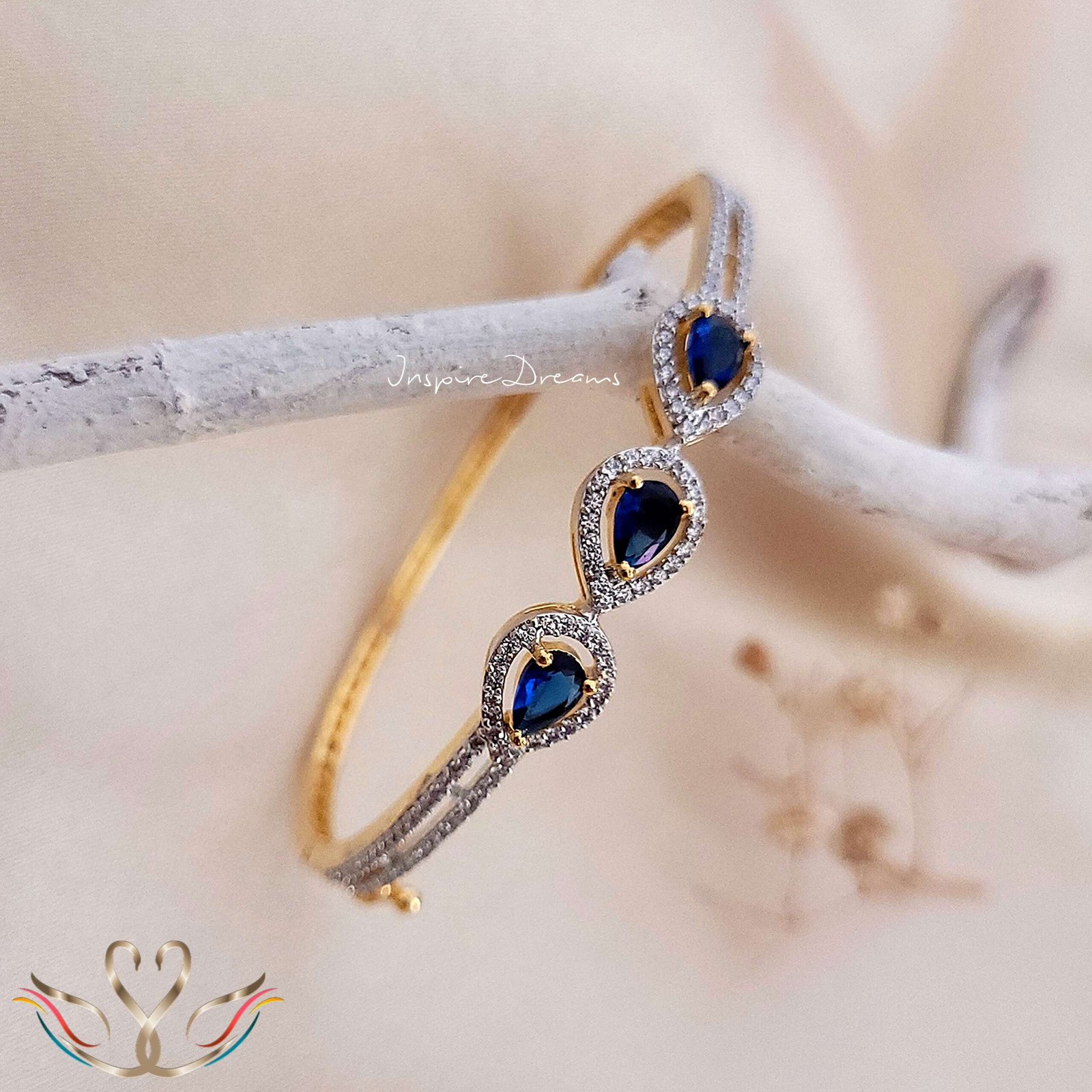 Gold Plated Teardrop Cz Bracelet - Image 2