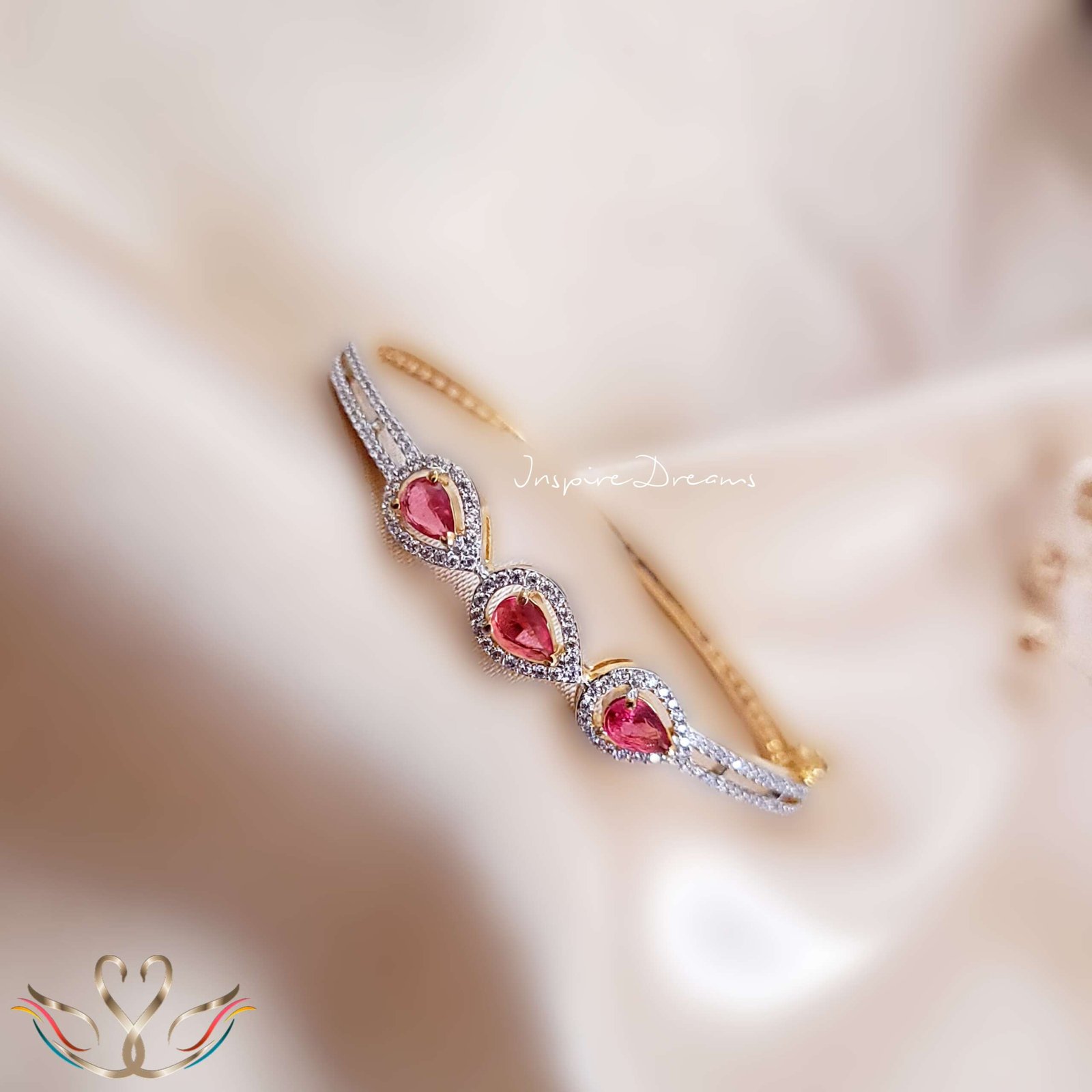 Gold Plated Teardrop Cz Bracelet - Image 3