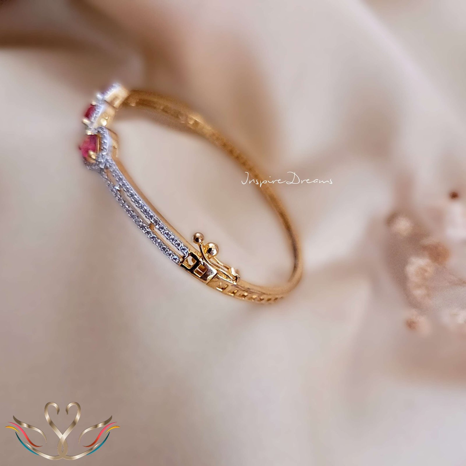 Gold Plated Teardrop Cz Bracelet - Image 4