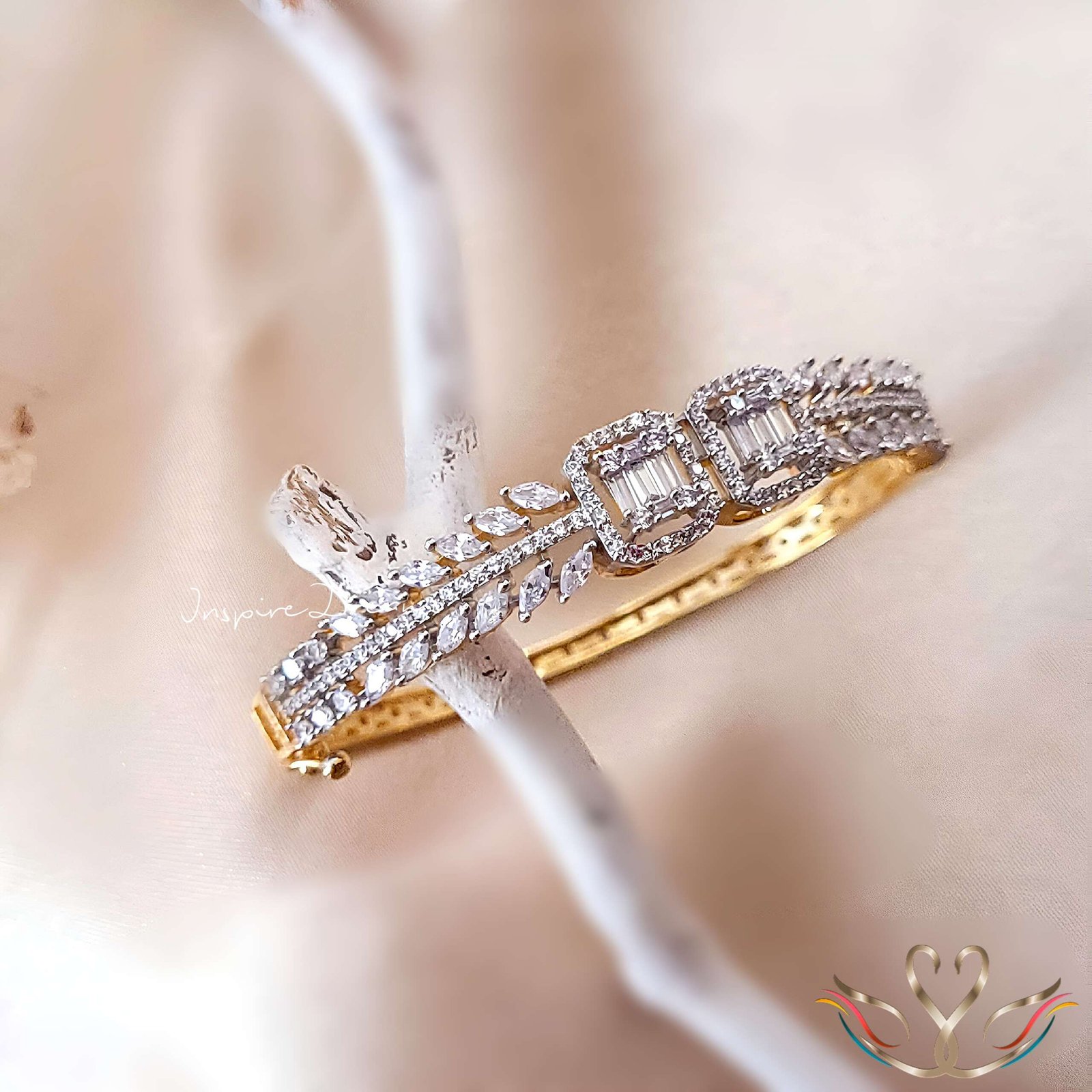 Gold Plated Radient Square Cz Stone Bracelet - Image 2