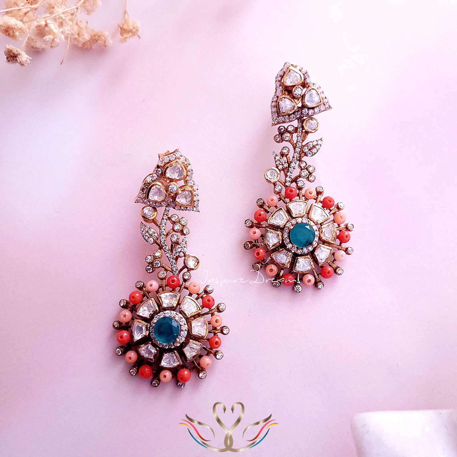 Victorian Silver Moissanite & CZ Earrings - Image 3