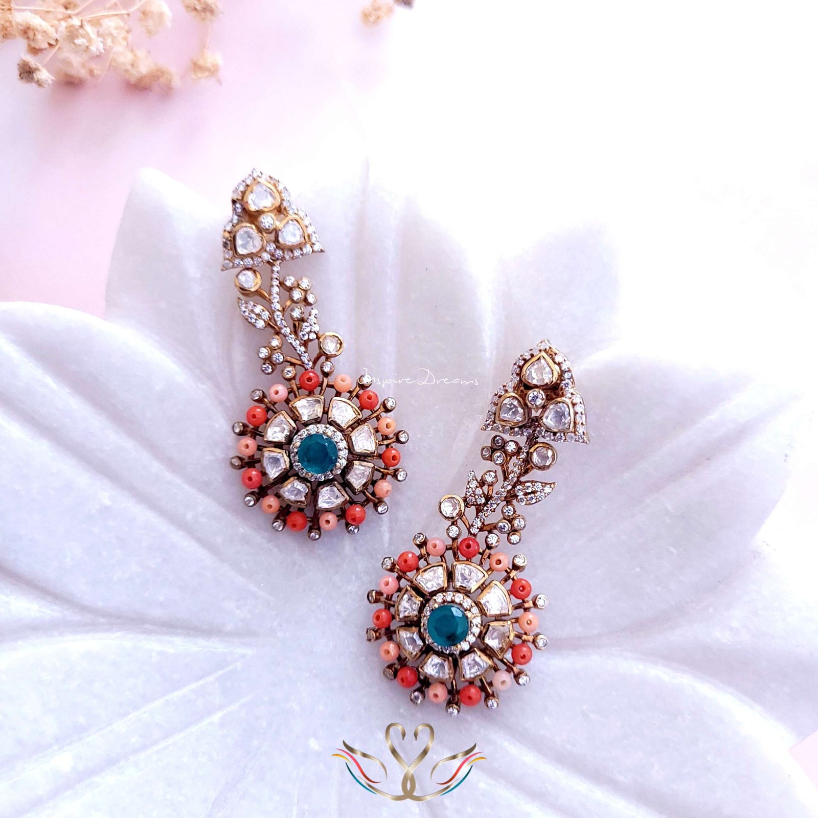 Victorian Silver Moissanite & CZ Earrings - Image 4