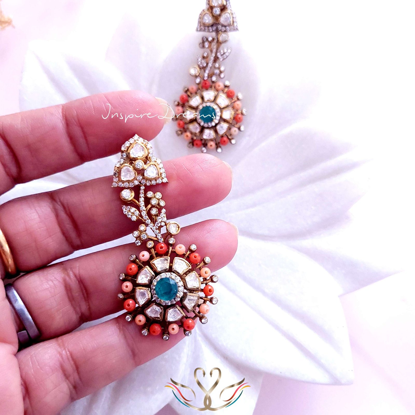 Victorian Silver Moissanite & CZ Earrings - Image 5