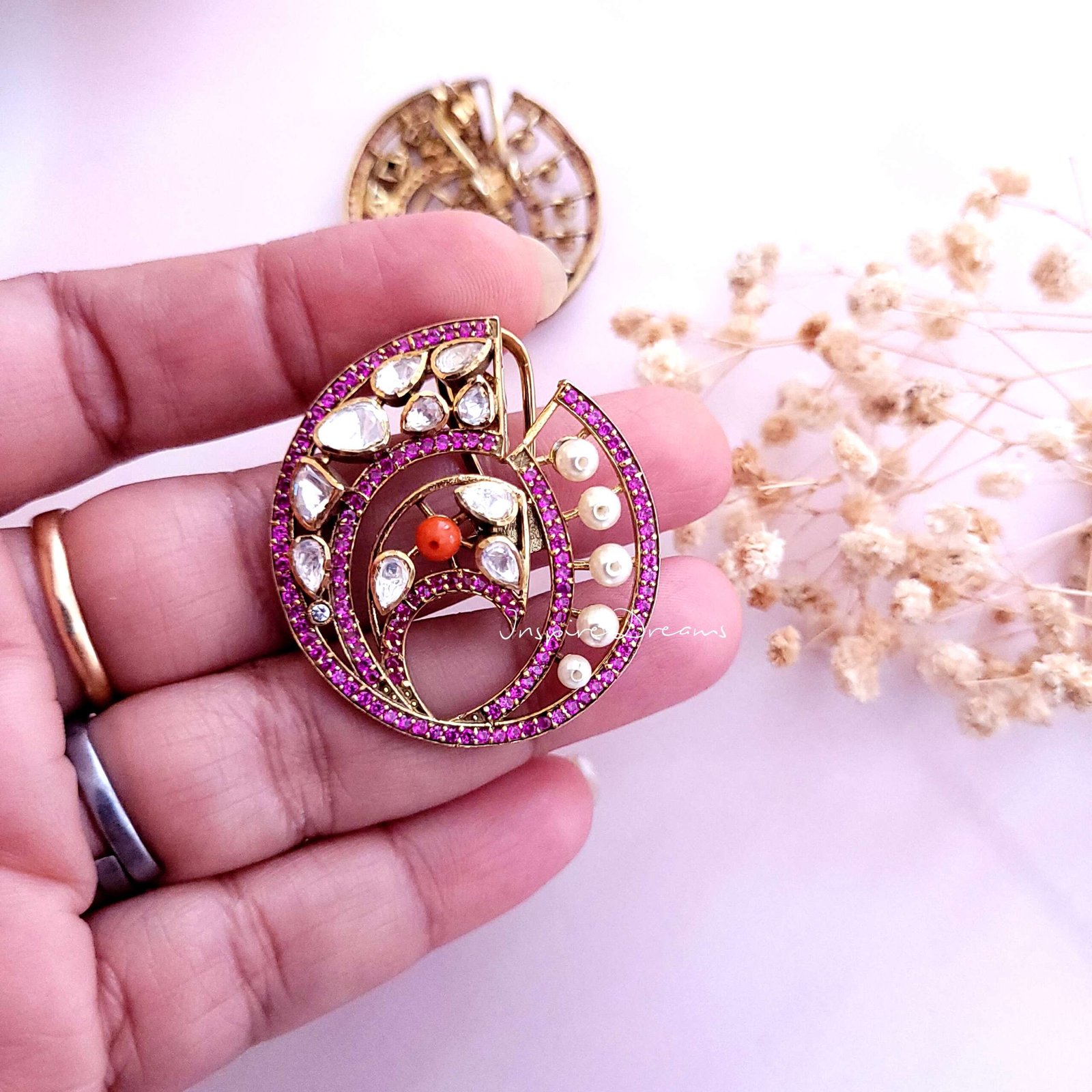 Oval Victorian Silver Moissanite Pearl Earrings - Image 5