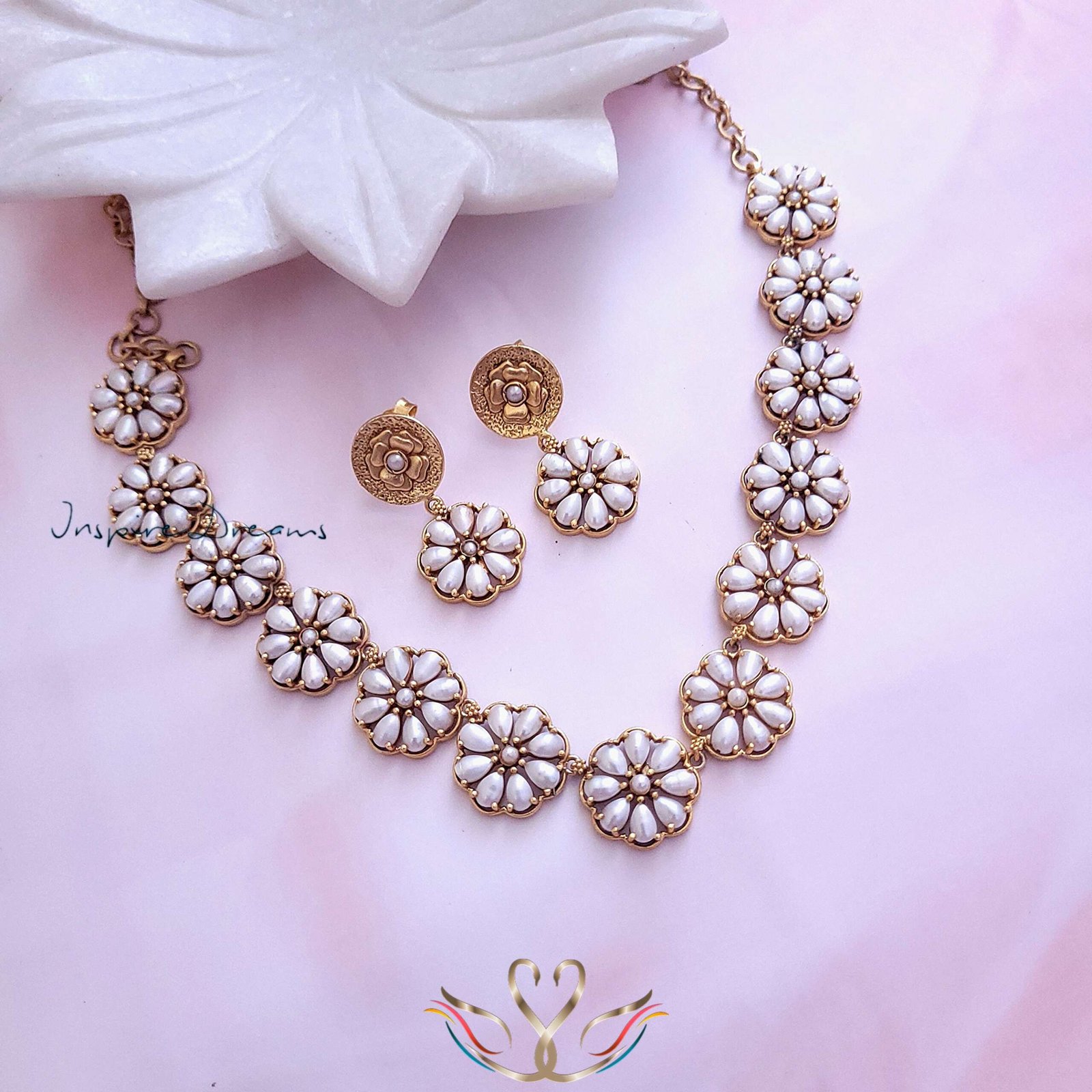 Gold Plated Pearl Necklace