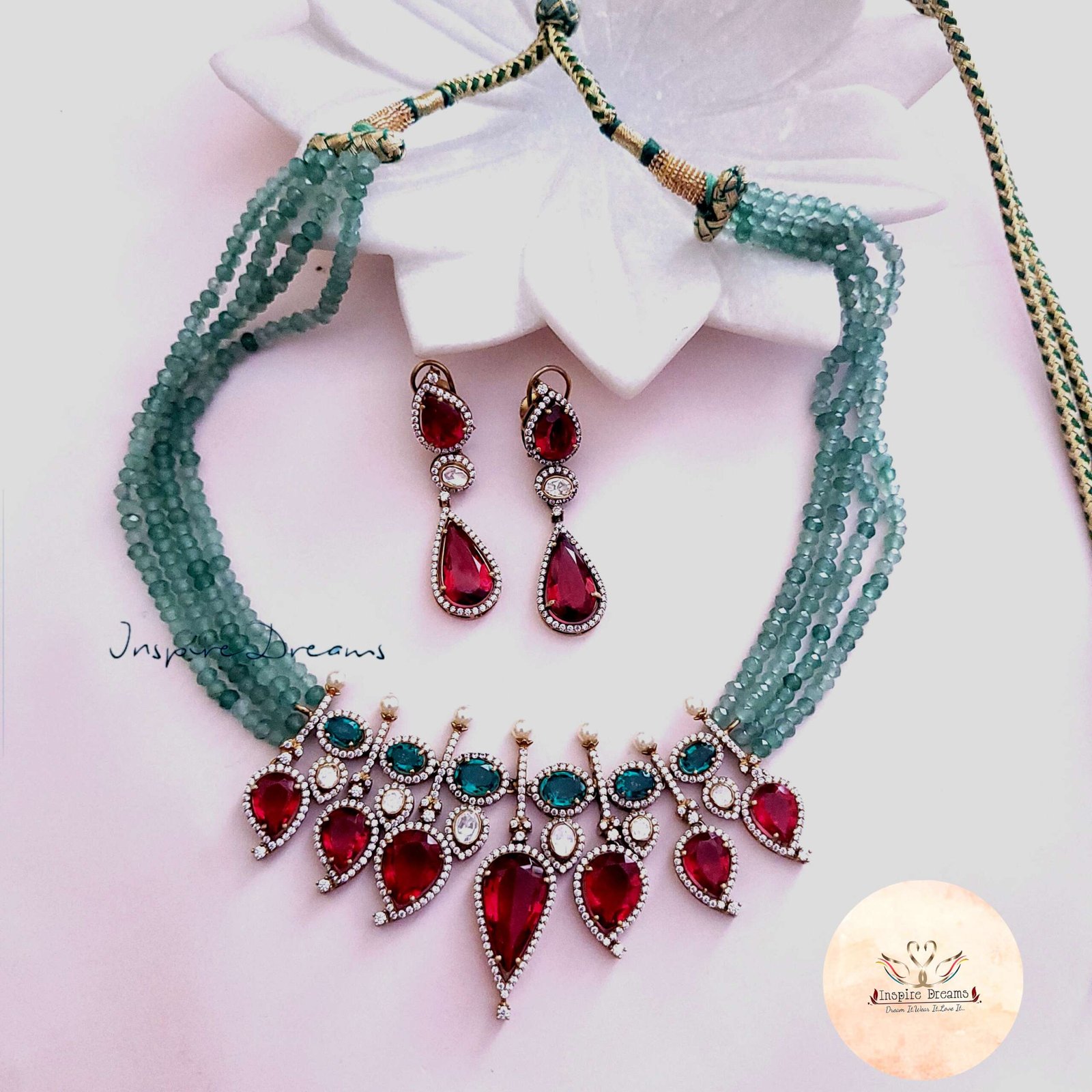 RUBY DEWDROPS MOISSANITE NECKLACE