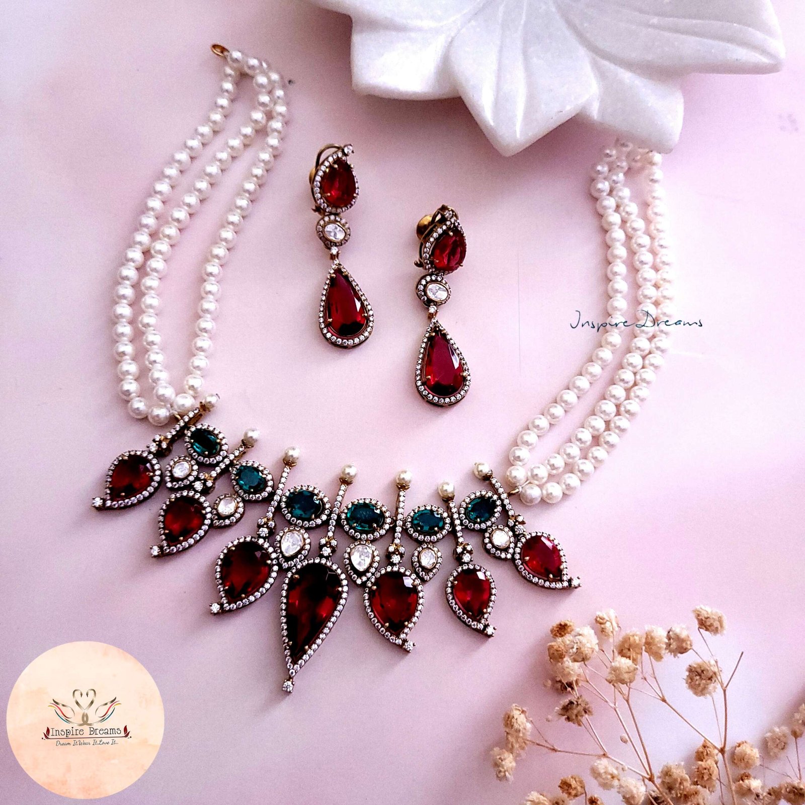 RUBY DEWDROPS MOISSANITE NECKLACE