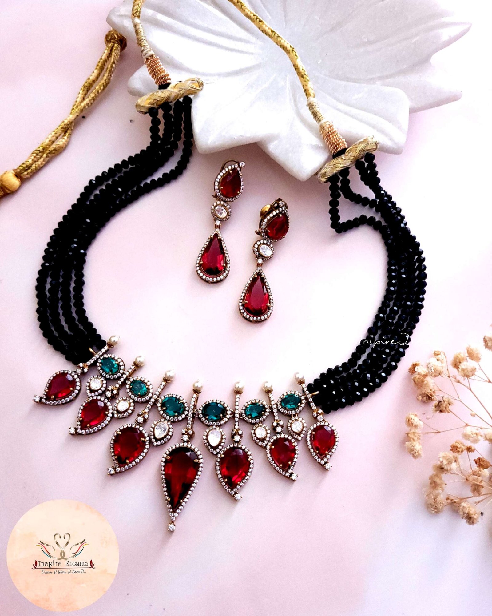 RUBY DEWDROPS MOISSANITE NECKLACE