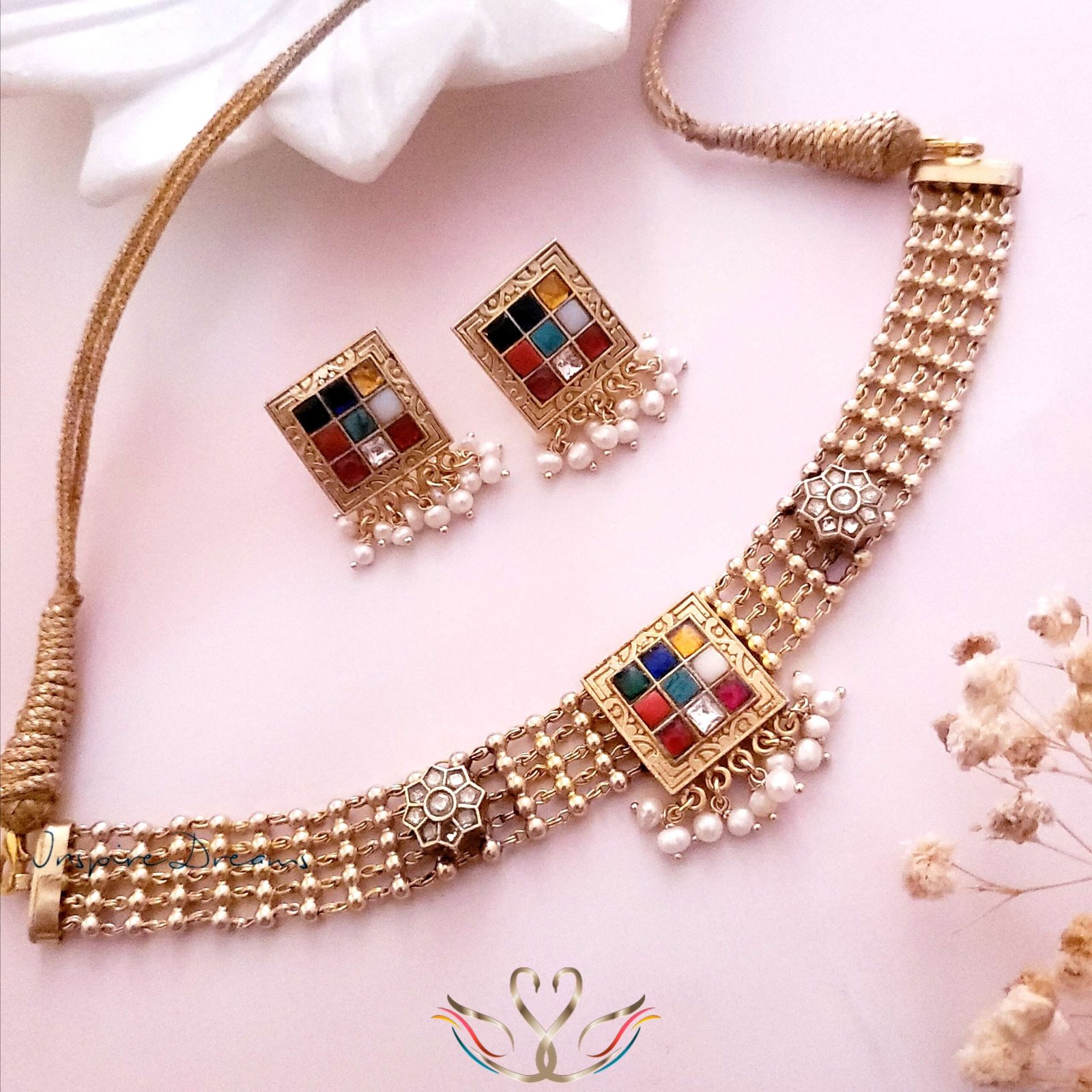 GOLD TONE RANG MAHAL CHOKER NECKLACE