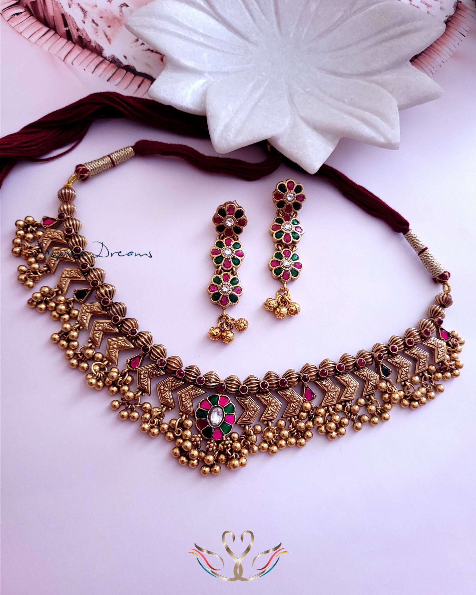 Kolapuri Kundan Necklace Set